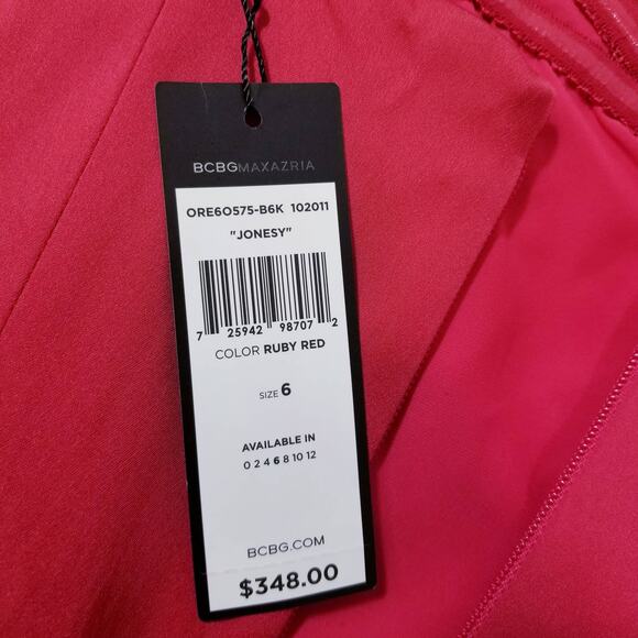 BCBGMaxAzria Jonesy Ruby Red Ruffle Mini Dress - Picture 9 of 13